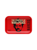 Narcos Geschenkset small– Red Edition | Metall-Tray, Grinder, Feuerzeug, Tips & Papers
