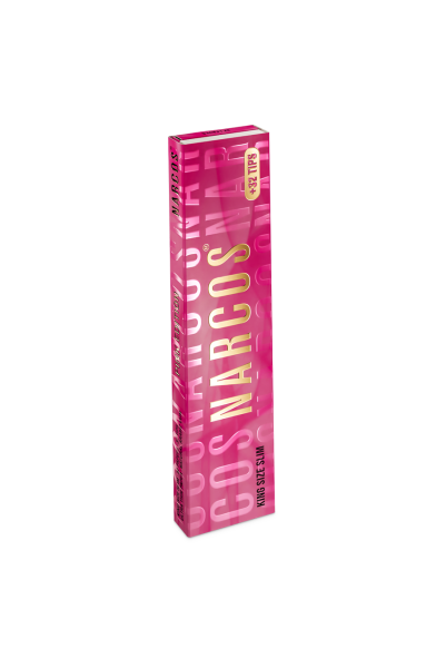 Narcos King Size Slim + Tips | Pink Edition – 1 x Booklet (32 Blättchen + Tips)