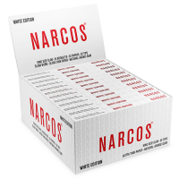 Narcos King Size Slim + Tips – White Edition | 1 x Booklet mit 32 Blättchen & 32 Filtertips