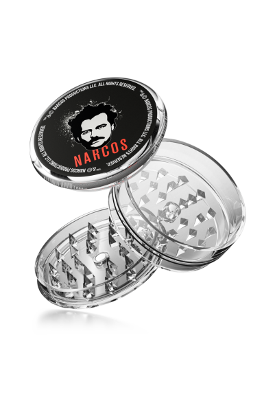 Narcos Grinder – 3-teilig | Weiß mit Escobar-Motiv
