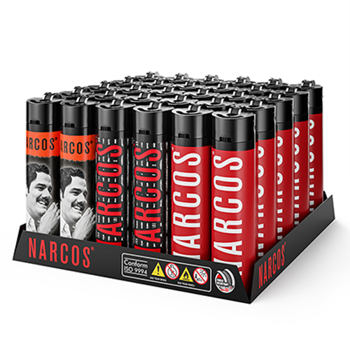 Narcos Feuerzeuge – The Original | 24er Set (Schwarz, Rot & Weiß) mit Escobar-Design
