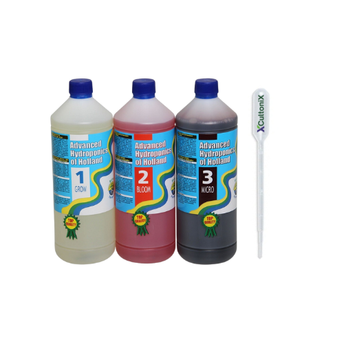 Advanced Hydroponics Dutch Formula Set – Grow 1, Bloom 2 & Micro 3